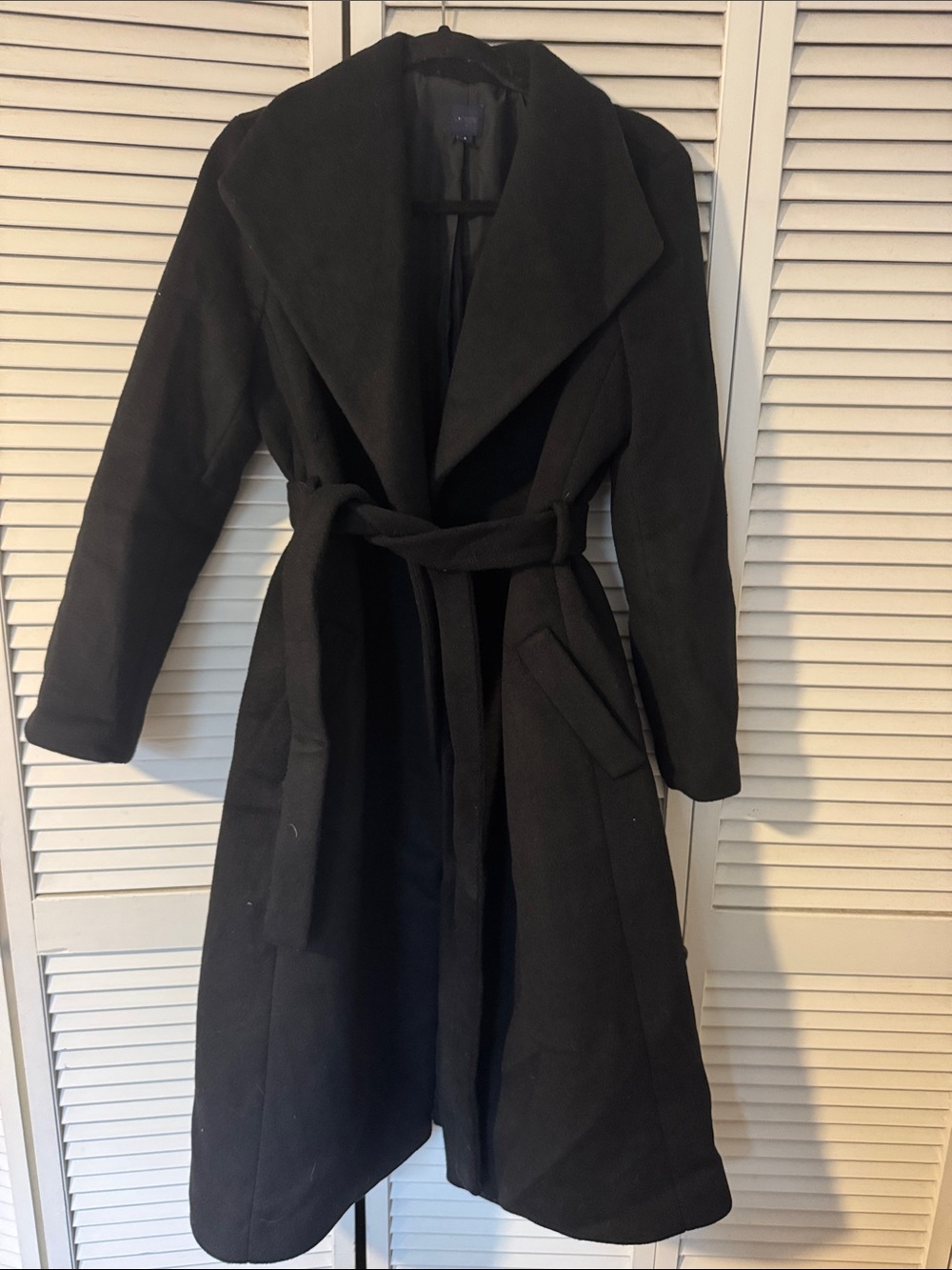 J. Crew Black Belted Wrap Pea Coat